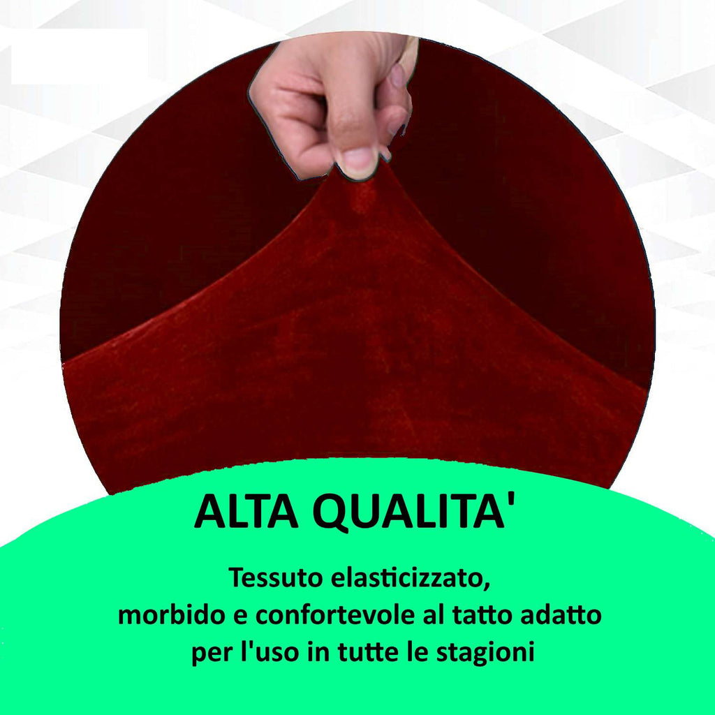 Copridivano elasticizzato 3 posti tinta unita blu rosso in velluto Sottocosto - Milano 7 Arte e Design