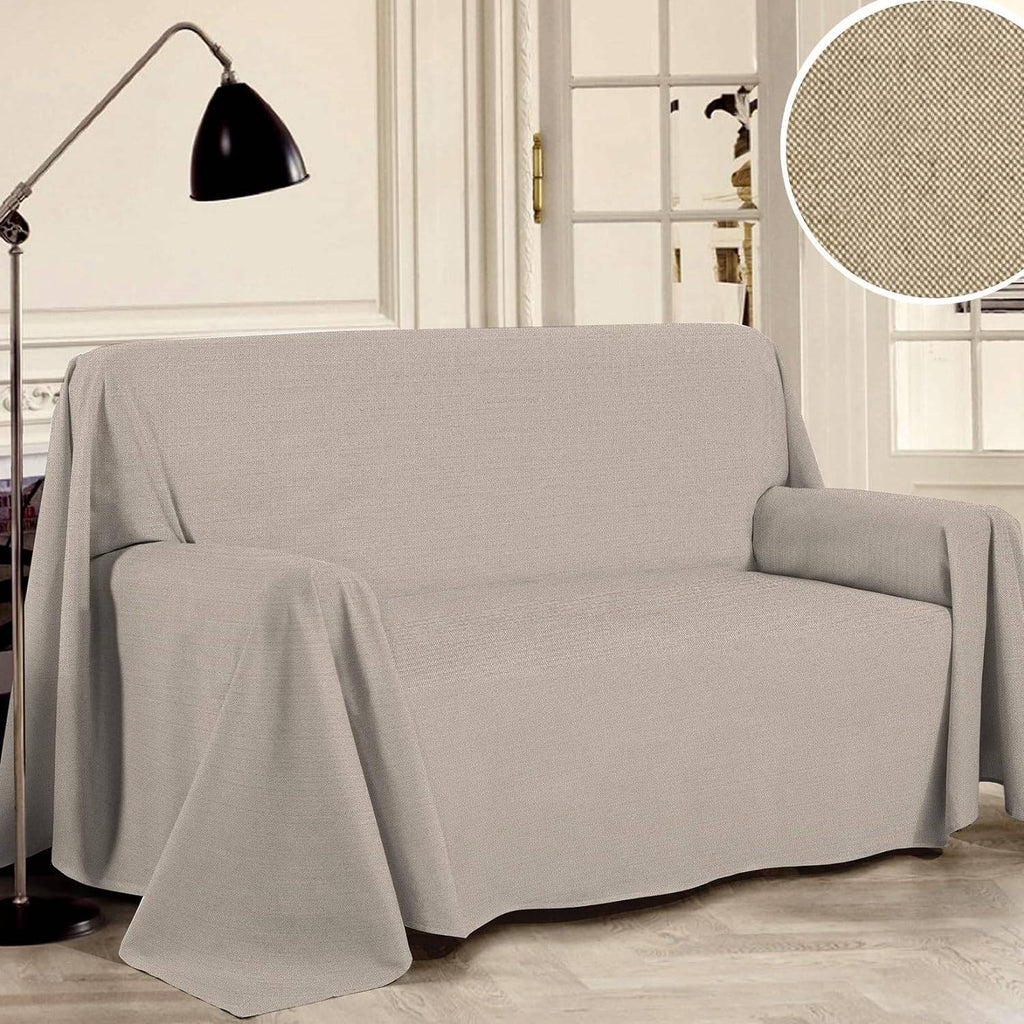 Copridivano Salvadivano penisola angolare Made in Italy in tinta unita Beige - Milano 7 Arte e Design