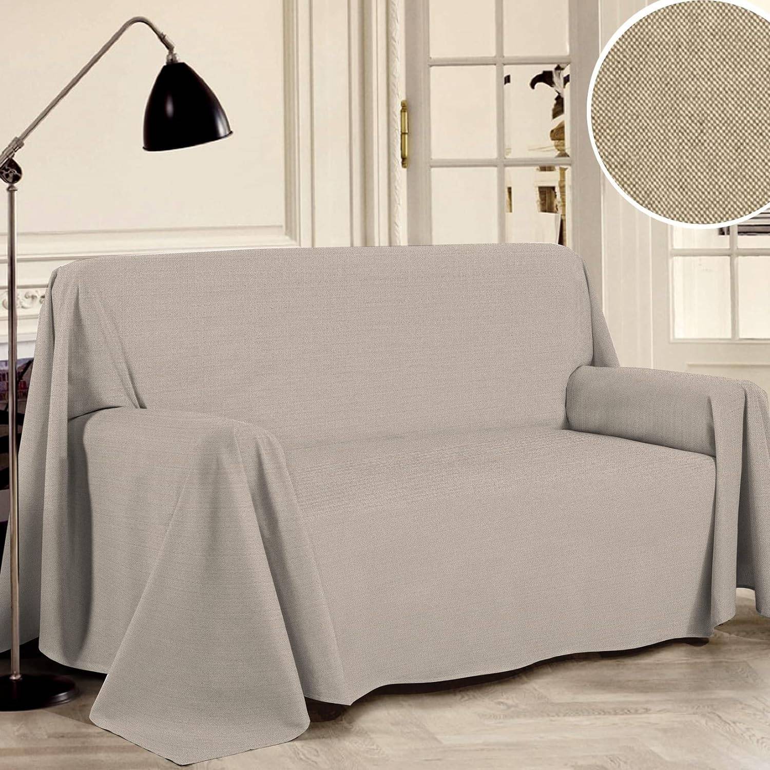 Copridivano Salvadivano penisola angolare Made in Italy in tinta unita Beige - Milano 7 Arte e Design