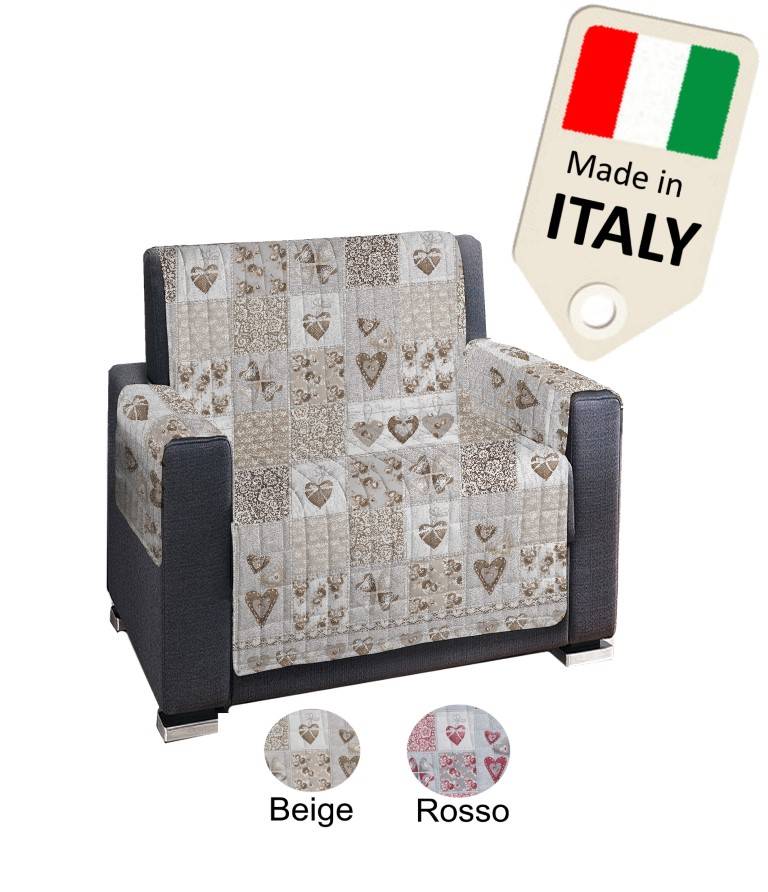 Copripoltrona anche per poltrona relax con movimento made Italy cotone trapuntato - Milano 7 Arte e Design
