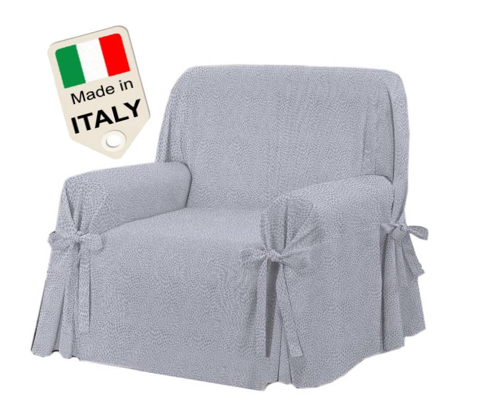 Copripoltrona lacci copertura poltrona maculato Made in Italy colore grigio - Milano 7 Arte e Design