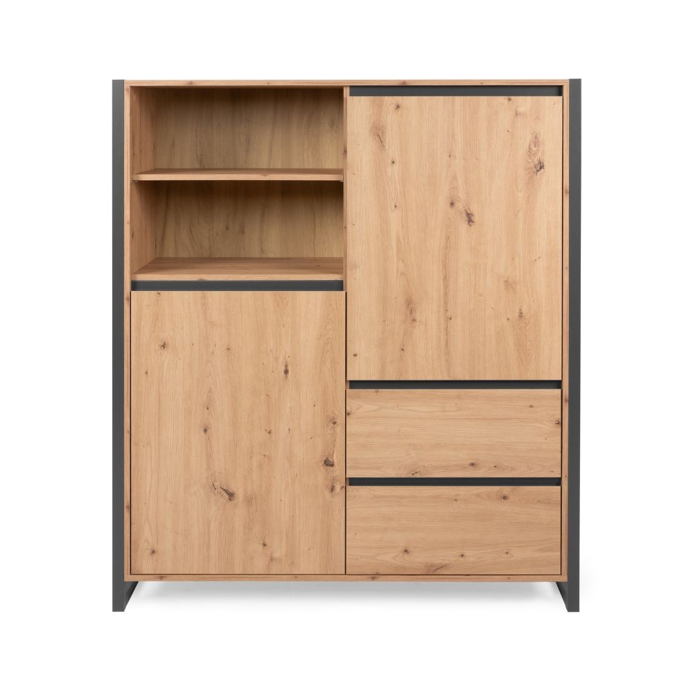 Credenza alta Denver 51 L120XP40XH140 quercia antracite