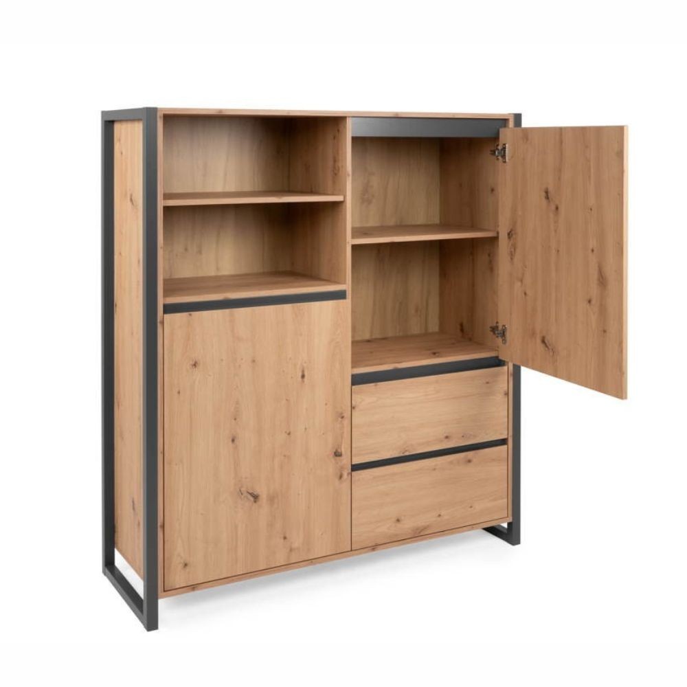 Credenza alta Denver 51 L120XP40XH140 quercia antracite