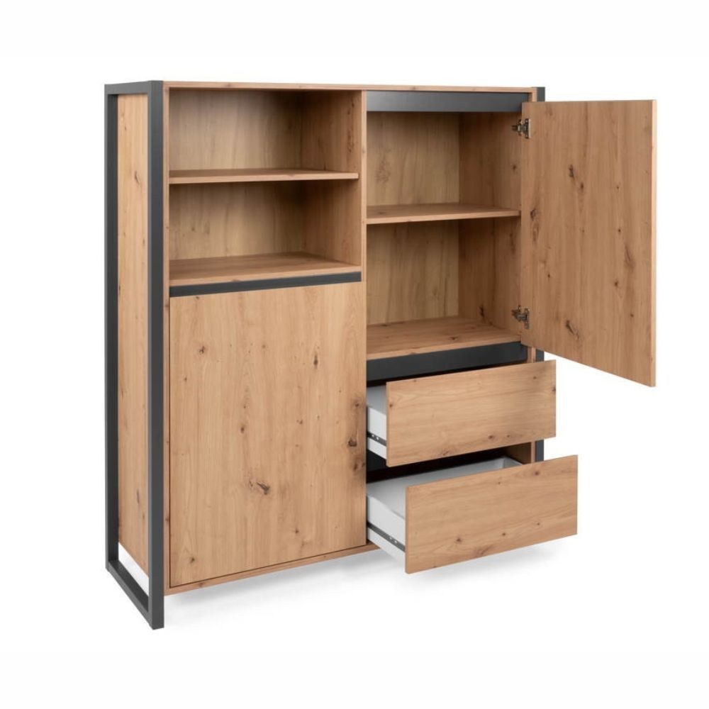 Credenza alta Denver 51 L120XP40XH140 quercia antracite