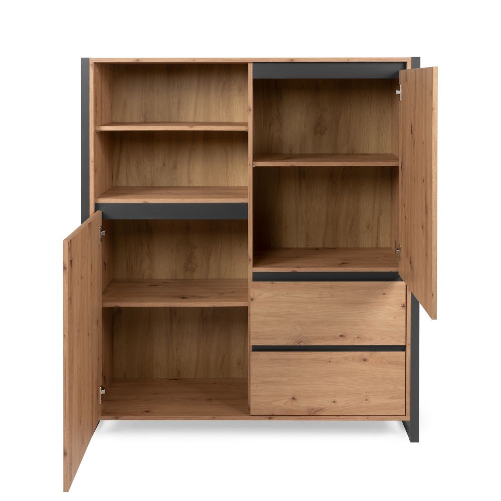 Credenza alta Denver 51 L120XP40XH140 quercia antracite