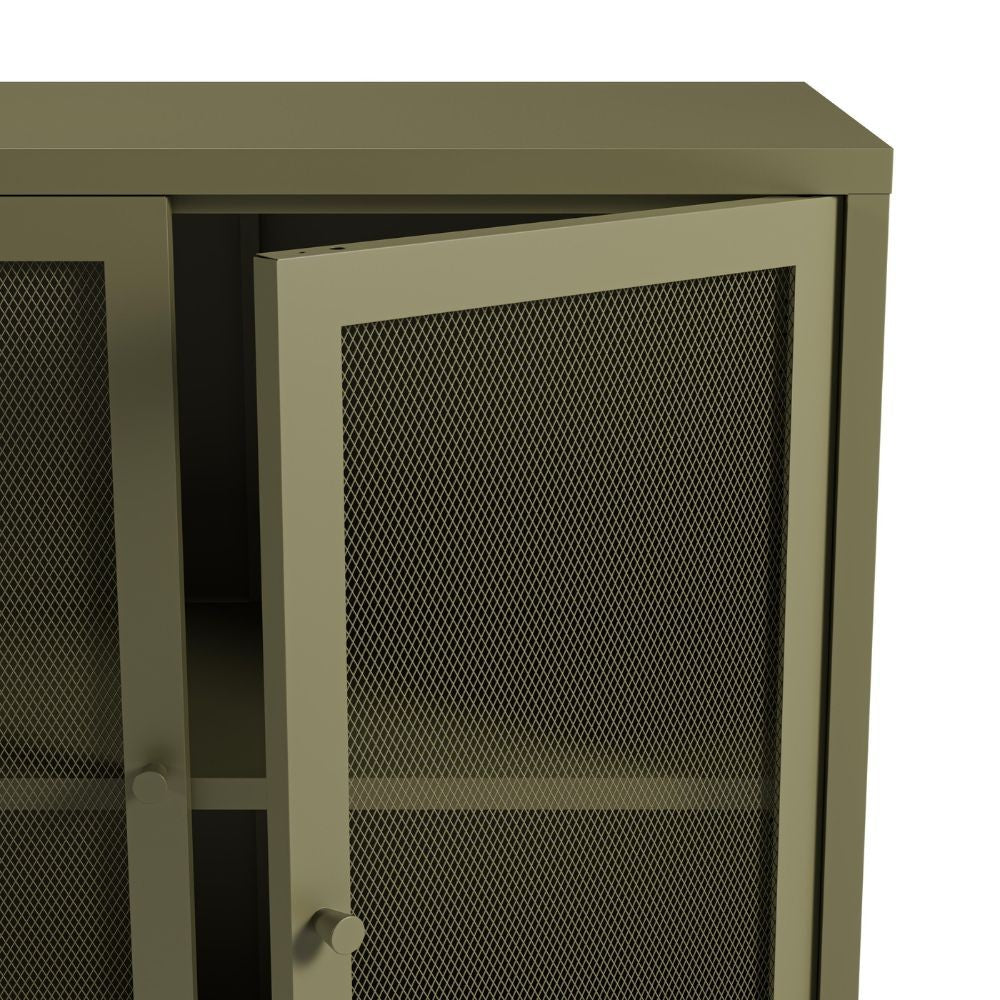 Credenza Fayna19354 in metallo con 3 ante colore verde
