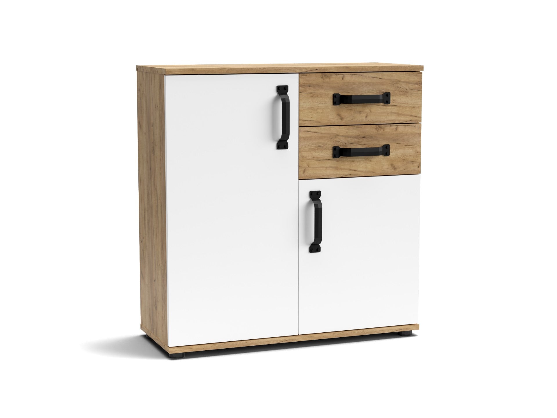 Credenza Mosso MO2 colore rovere e bianco