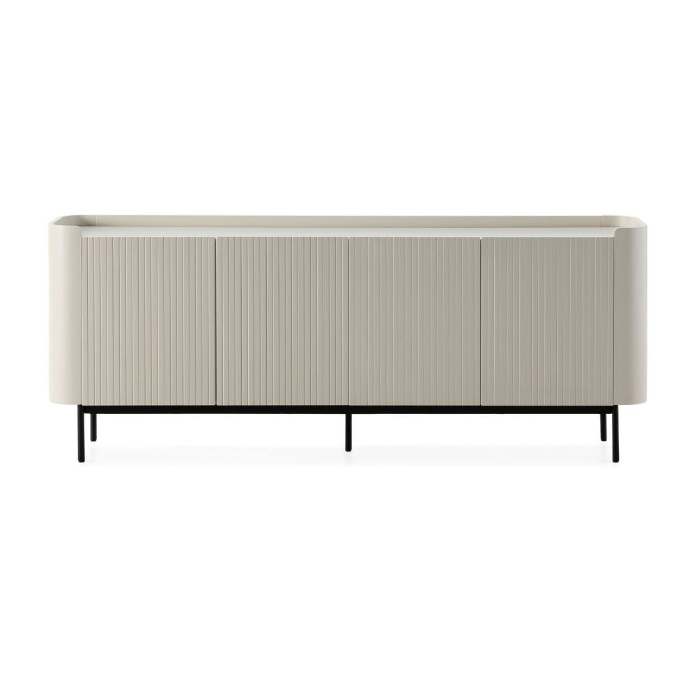 Credenza Willa18924 con 4 ante effetto cannettato colore crema