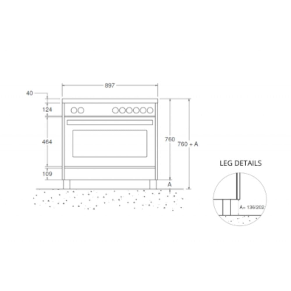 Cucina Bertazzoni AMN964IENNE 90x60 con piano a induzione e forno elettrico multifunzionale nero classe A