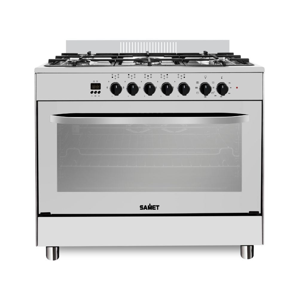 Cucina Stromboli 90x60 cm. con forno multifunzione e grill elettrico colore inox classe A Samet