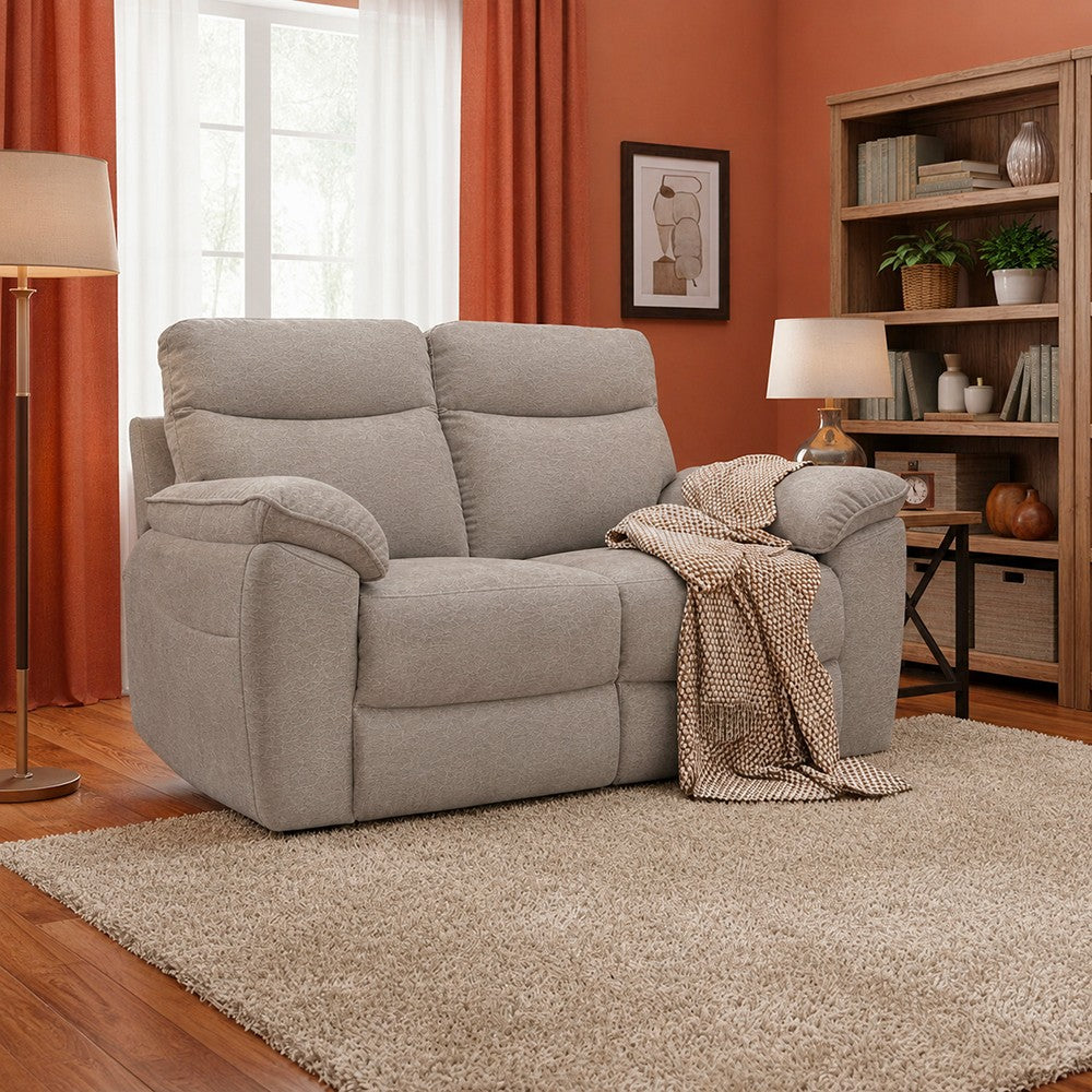 Divano Bostonfix 2 posti fisso in nabuk Mozart 90 light grey