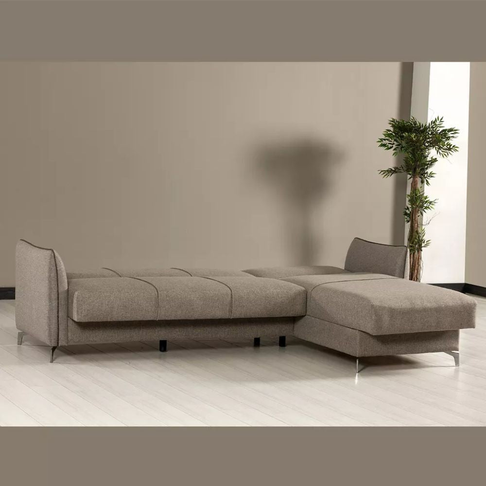 Divano con penisola reversibile Fellis grigio chiaro 176497