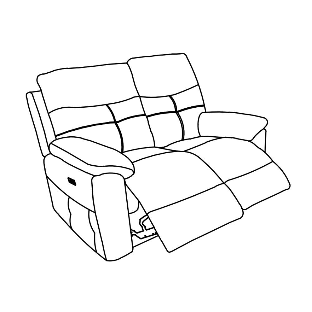 Divano Kayde 2 posti recliner elettrico in tessuto Mia 103-27 grigio scuro