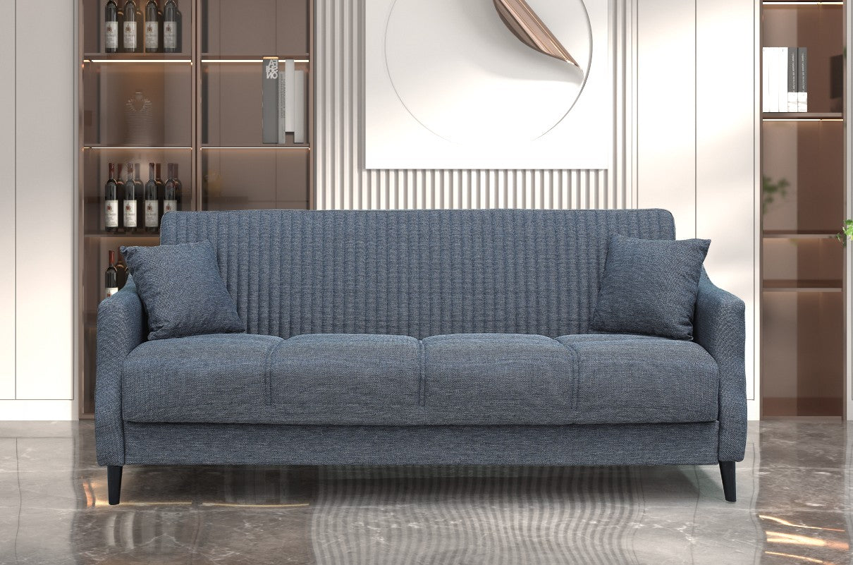 Divano letto contenitore Montana 3 posti colore grigio Mina 10
