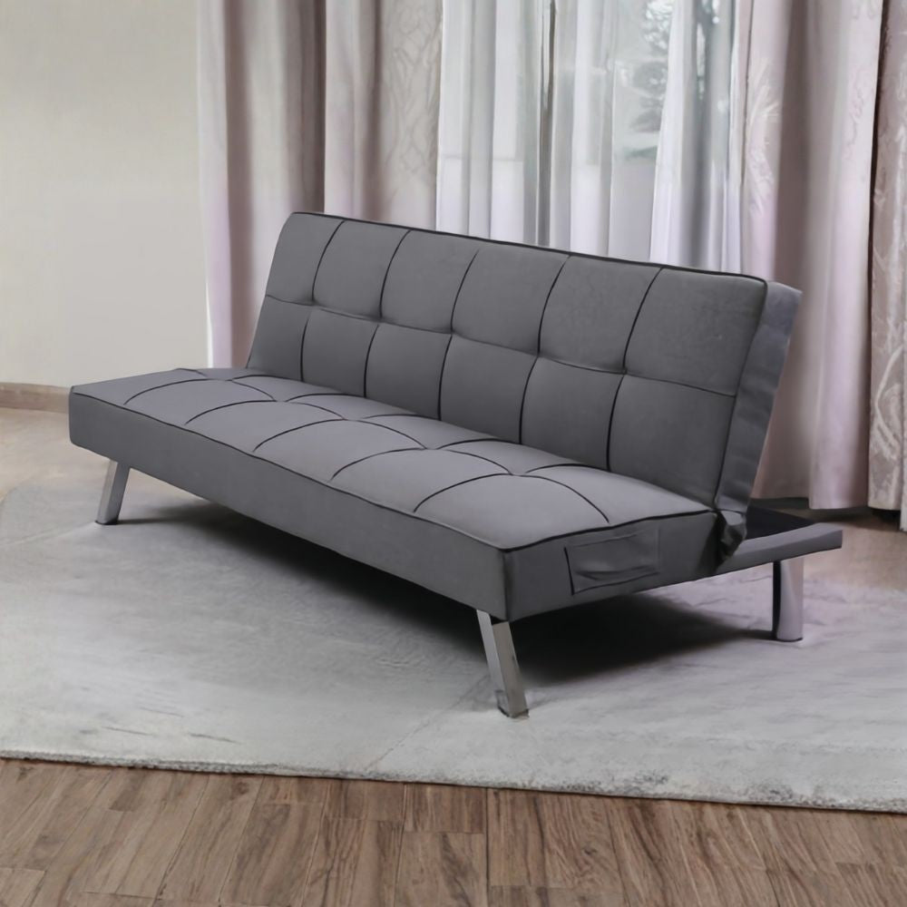 Divano letto Daynora in tessuto colore grigio scuro