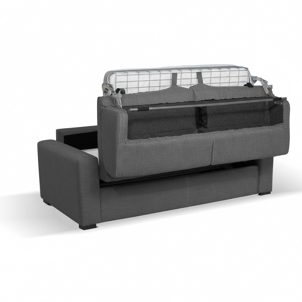 Divano letto Flash 3 posti con rete elettrosaldata in tessuto Queens ash
