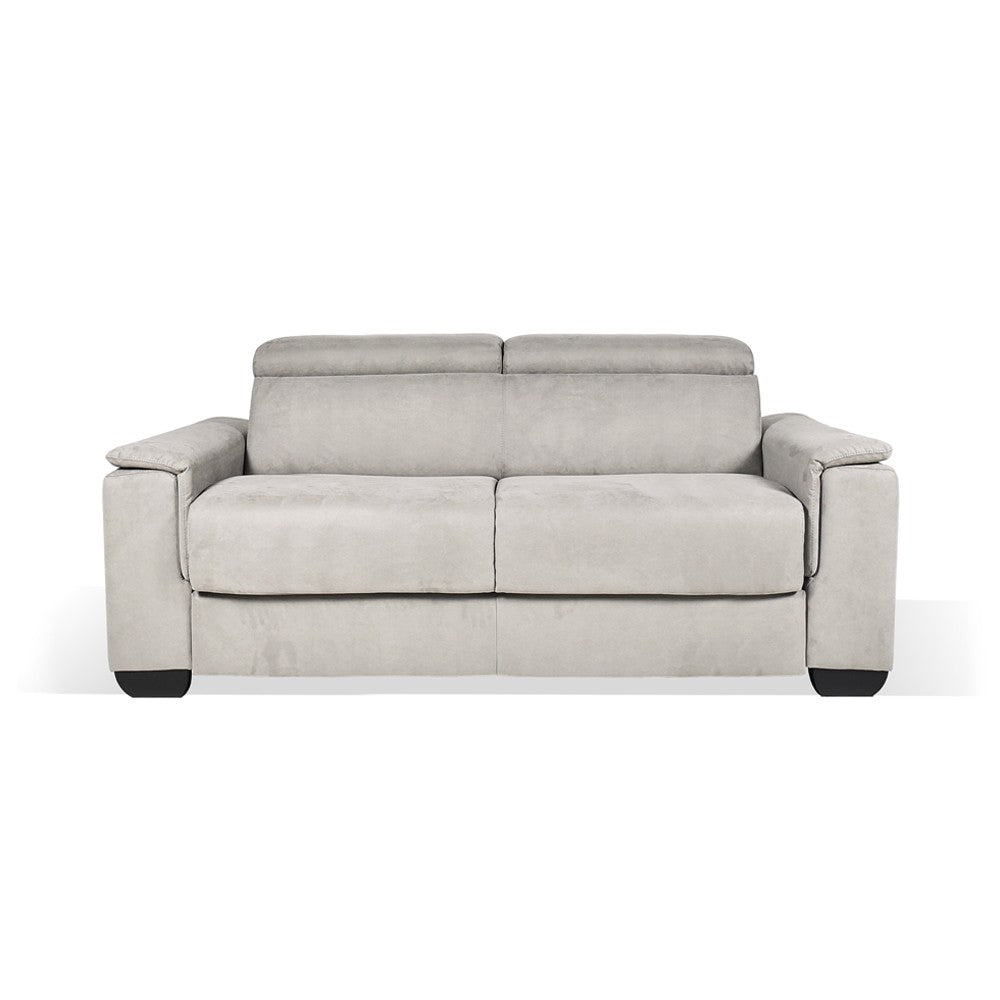 Divano letto Mercurio 3 posti poggiatesta reclinabili in tessuto Luna 19 light grey