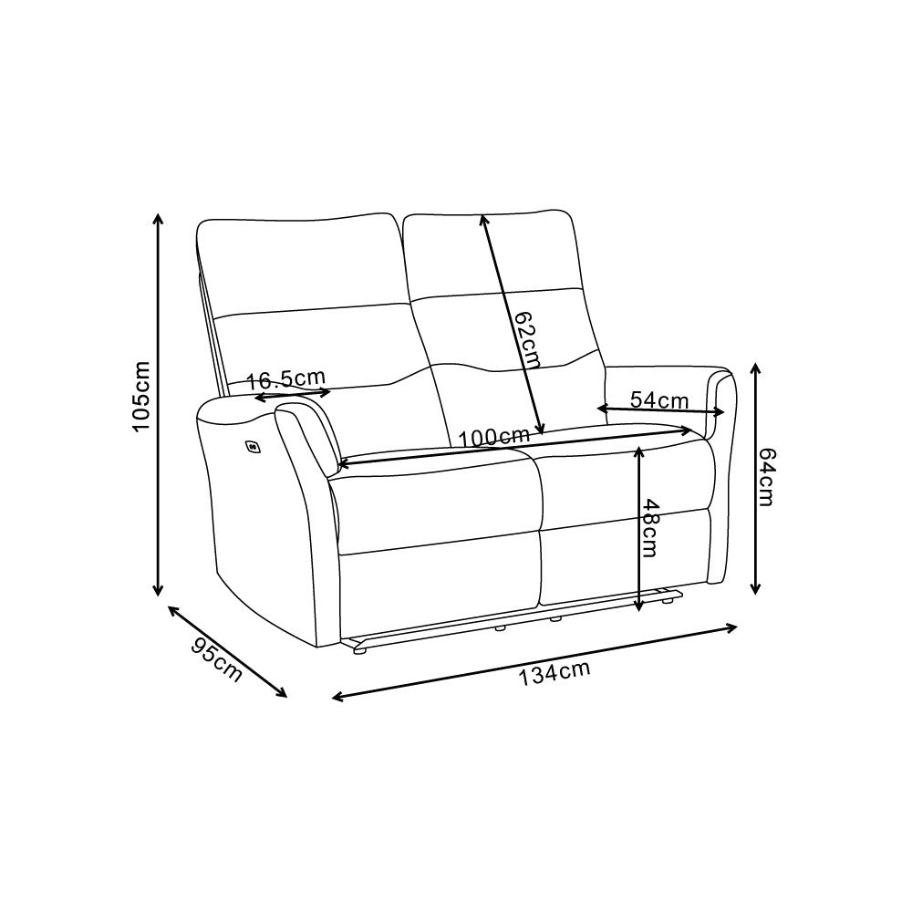 Divano recliner 2 posti Softwave elettrico in tessuto G270 camel