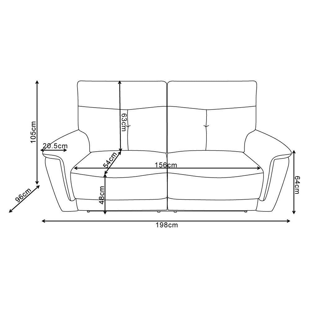 Divano recliner Elysio 3 posti elettrico in tessuto G093 sabbia