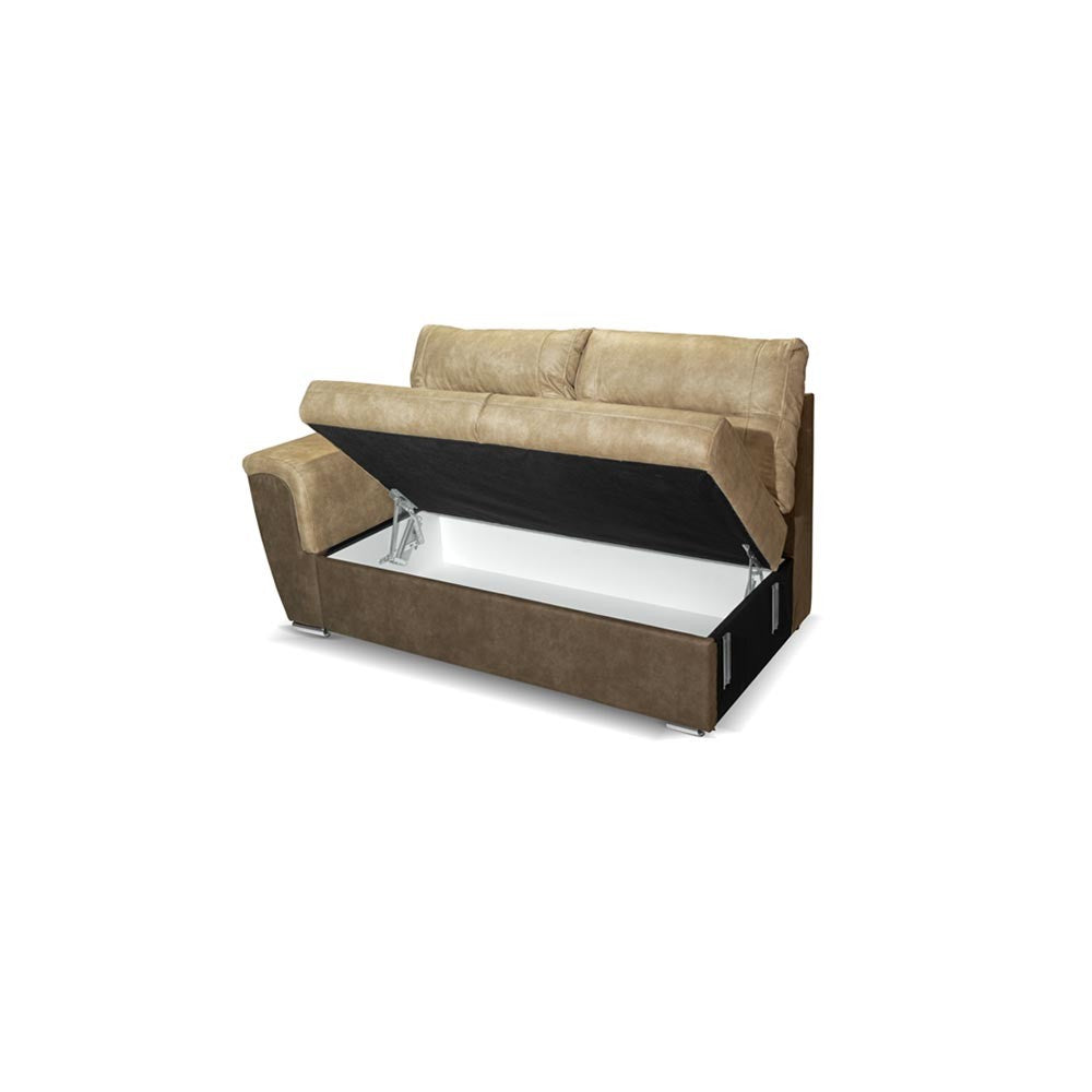 Divano Washington angolare con letto e 2 contenitori taupe Ranger 01 e Ranger 07