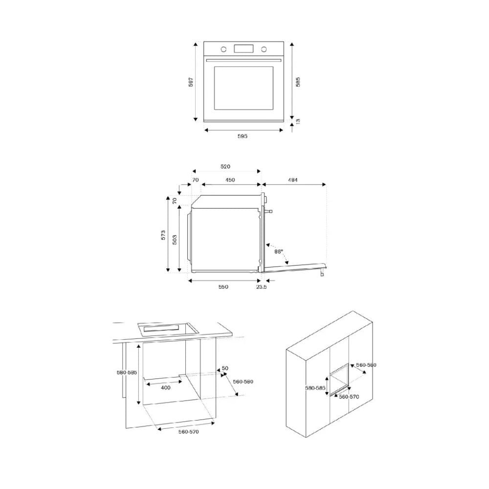 Forno elettrico Bertazzoni 76 litri nero opaco F609HEREKNE classe A