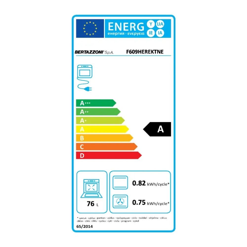 Forno elettrico Bertazzoni 76 litri nero opaco F609HEREKNE classe A