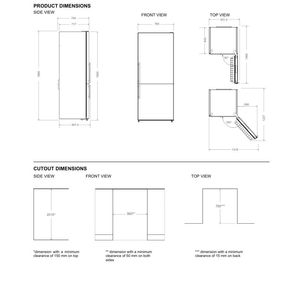 Frigorifero combinato Bertazzoni RBM76F4FXNC 533 lt Total No Frost acciaio inox classe E