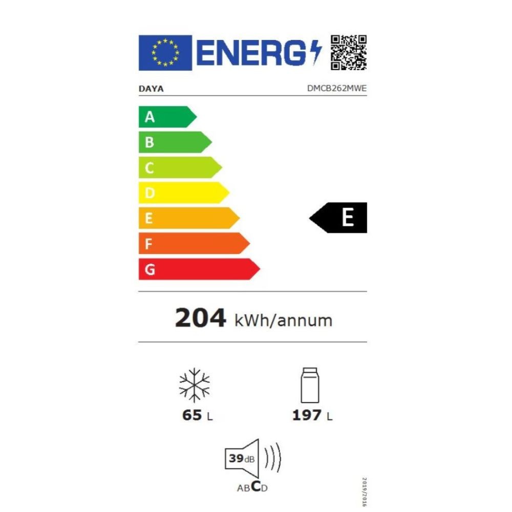 Frigorifero combinato Daya DMCB262MWE 262 litri low frost bianco classe E