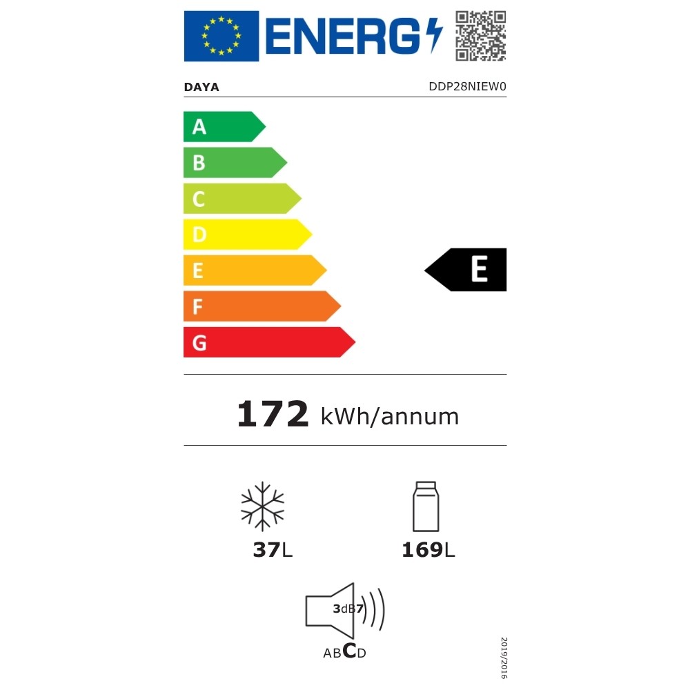 Frigorifero doppia porta Daya DDP28NIEW0 Inverter Low Frost 206 l bianco classe E