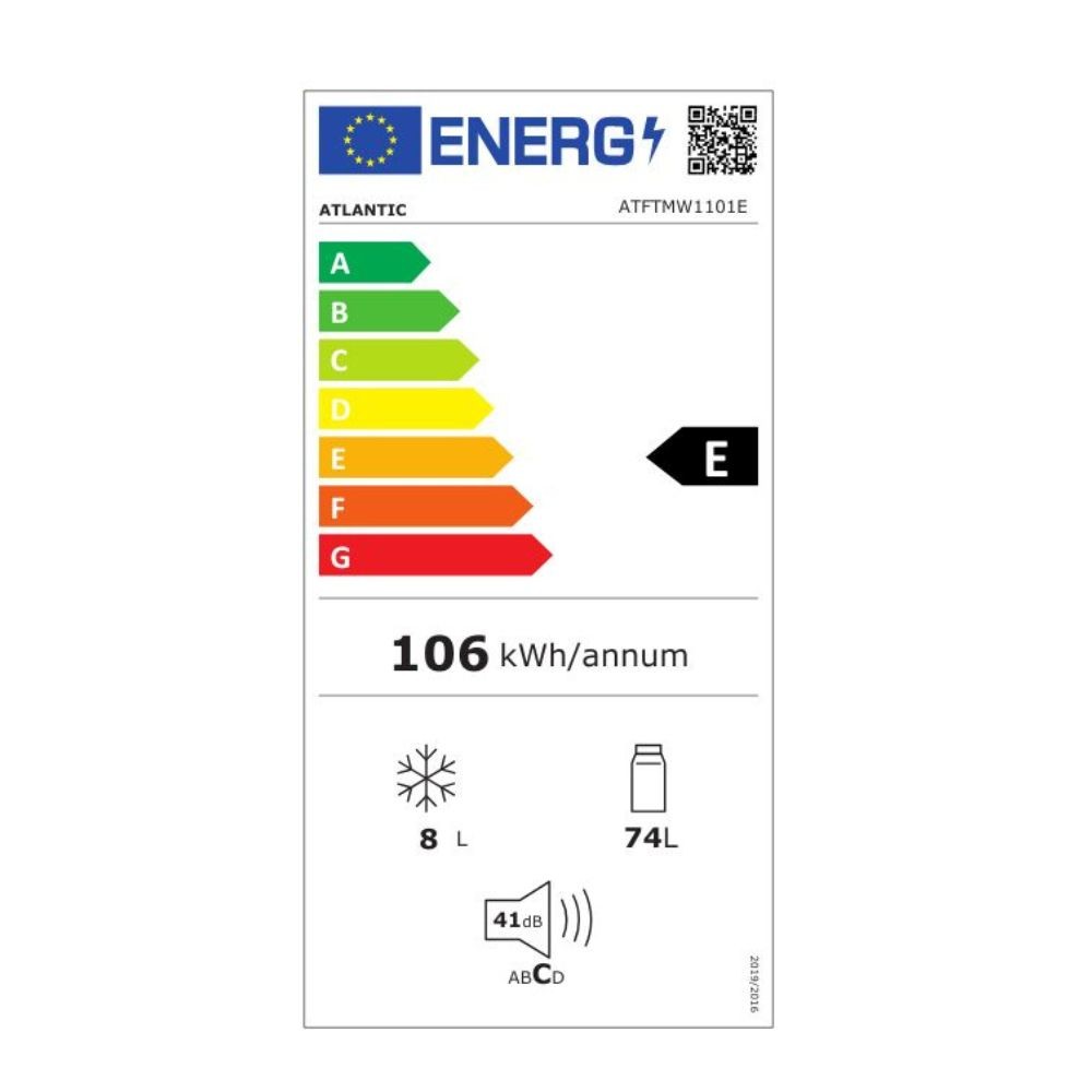 Frigorifero sottotavolo Atlantic ATFTMW1101E 82 lt colore bianco classe E