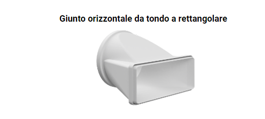 Giunto orizzontale da tondo a rettangolare per cappe BVGQT229