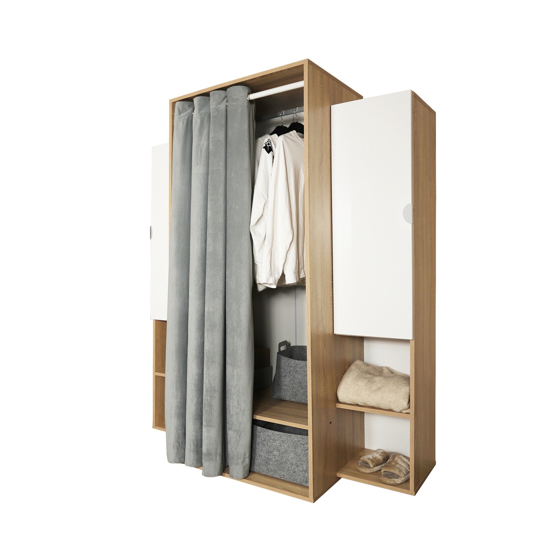 Guardaroba Krell rovere bianco 150x56x184h