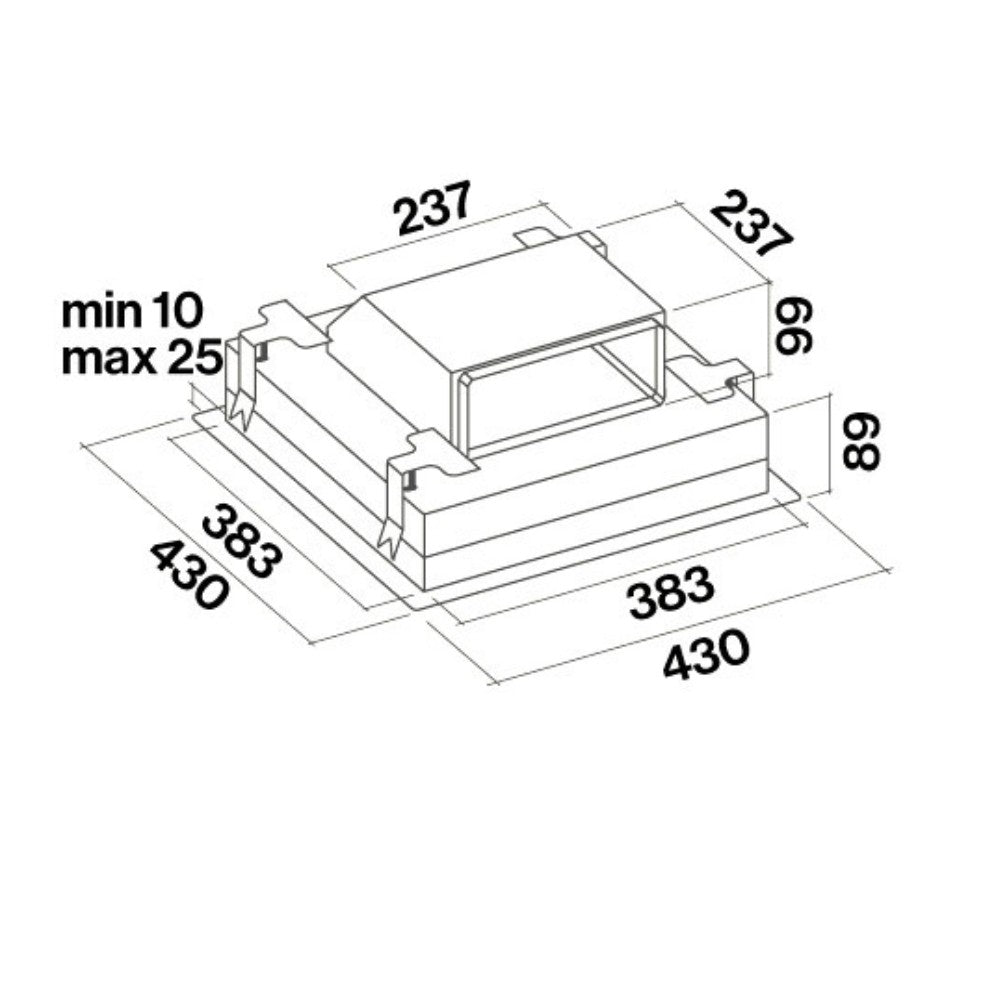 Kit unità filtrante FALMEC KACL939BF CarbonZeo a soffitto uscita orizzontale