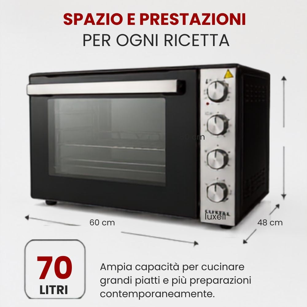 Luxell Forno multifunzione 70 litri LX-9645 nero inox