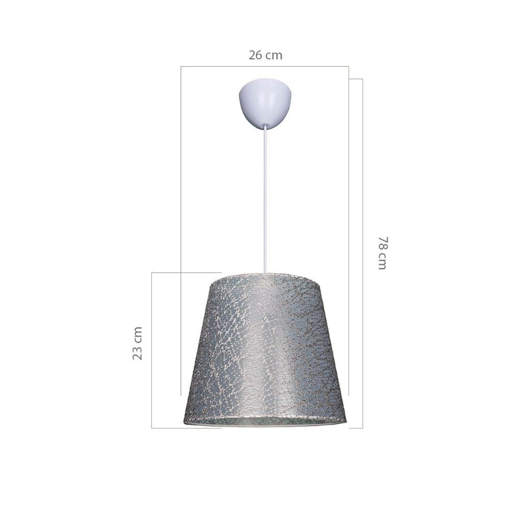 Lampada a sospensione Conic ASZ0777 in PVC effetto tessuto grigio
