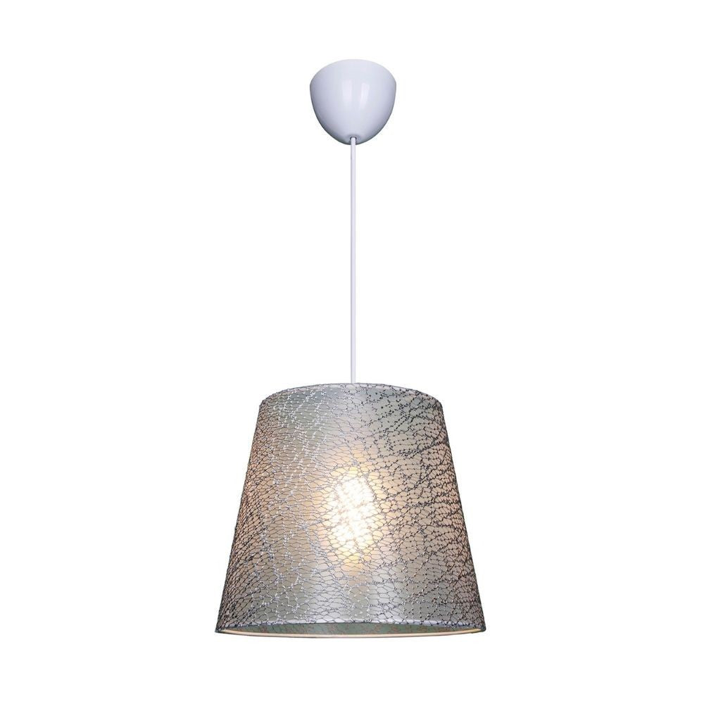 Lampada a sospensione Conic ASZ0777 in PVC effetto tessuto grigio
