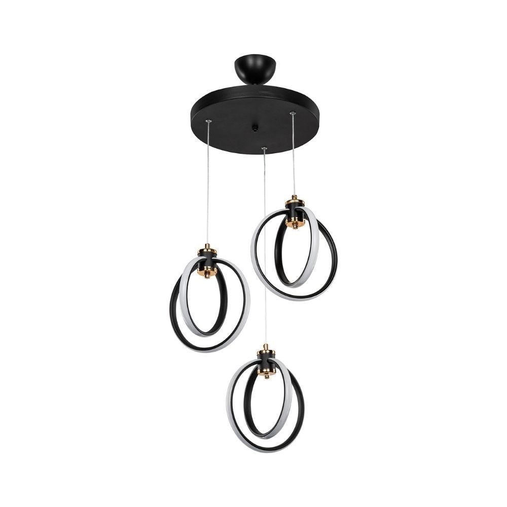 Lampada a sospensione Felicia tre punti luce cerchi LED ASZ1593