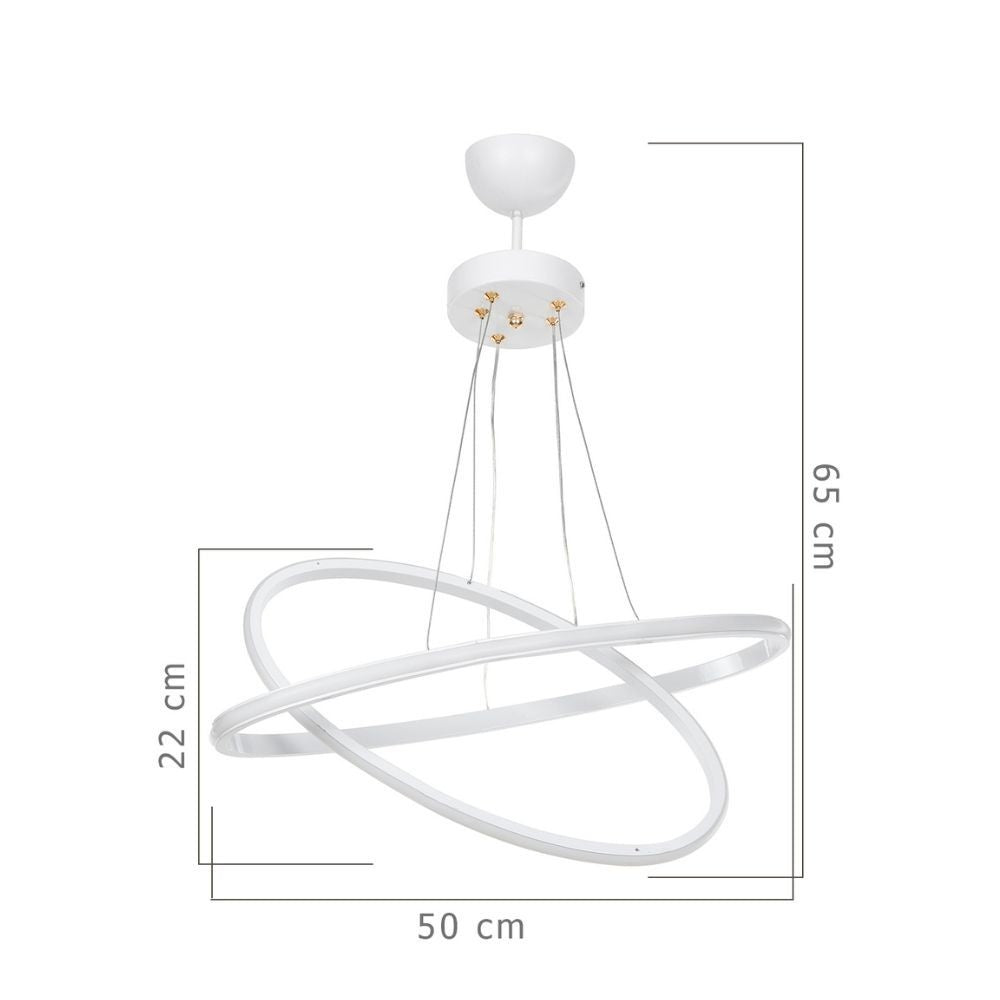 Lampada a sospensione Muso due anelli bianchi Led MDL4438