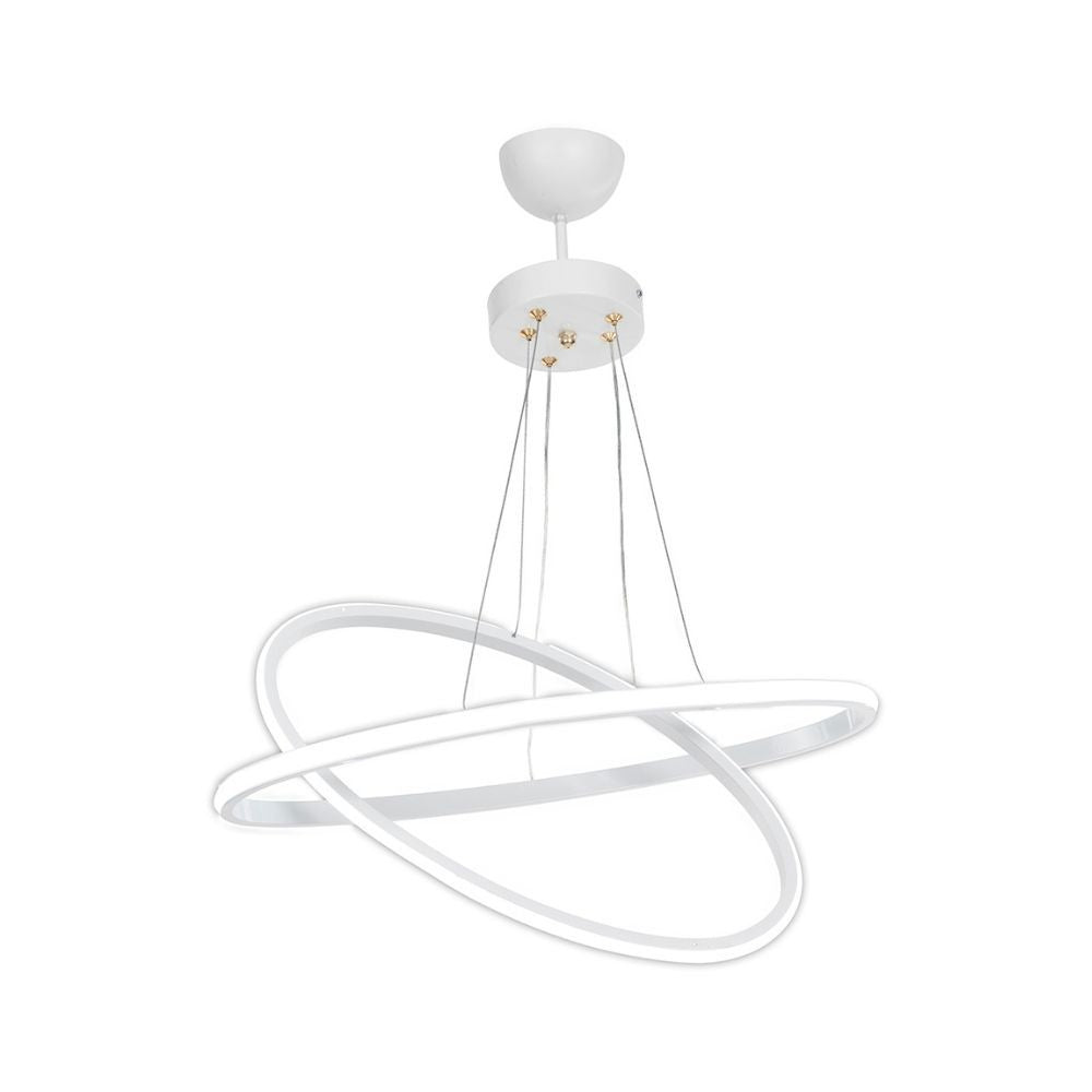 Lampada a sospensione Muso due anelli bianchi Led MDL4438