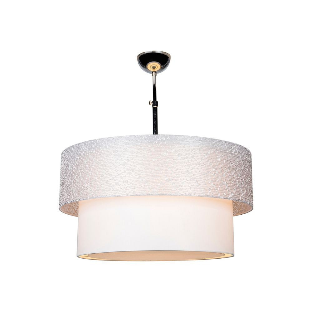 Lampada a sospensione Polo MDL2749 in PVC effetto tessuto grigio