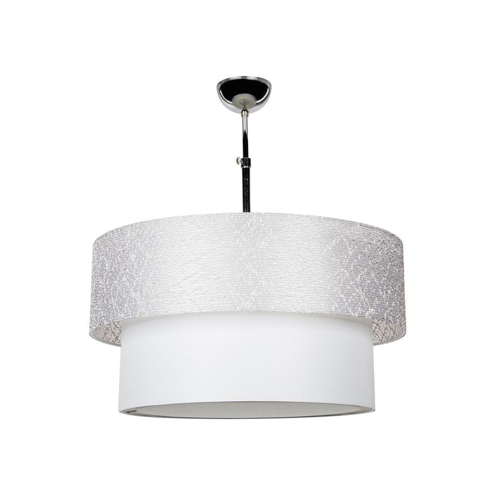 Lampada a sospensione Polo MDL2749 in PVC effetto tessuto grigio