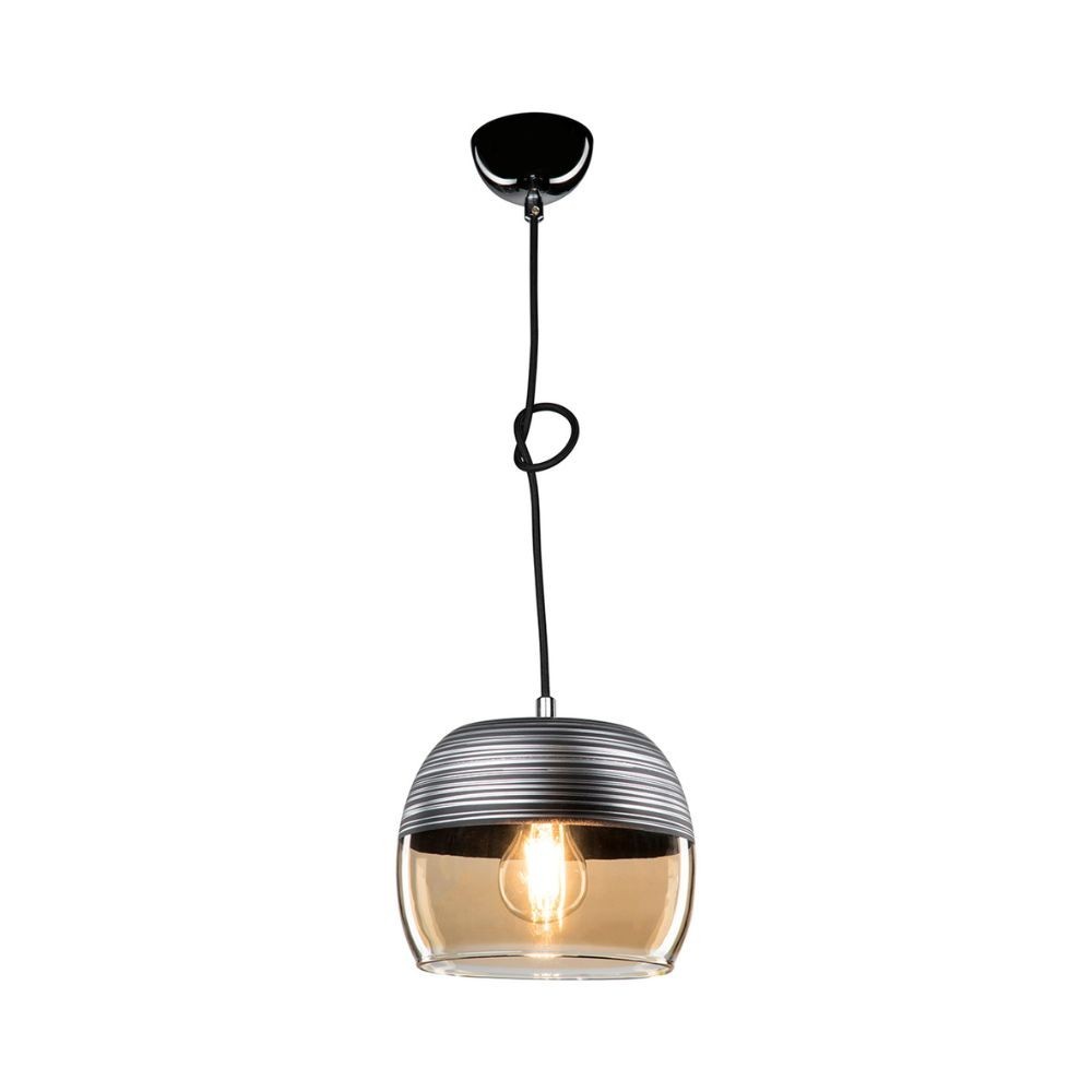 Lampada a sospensione Punto ASZ0857 diffusore bicchiere rovesciato nero