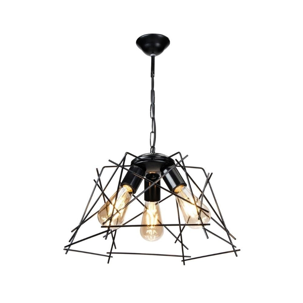 Lampada a sospensione Tena MDL3854 luci in metallo nero asimmetrico