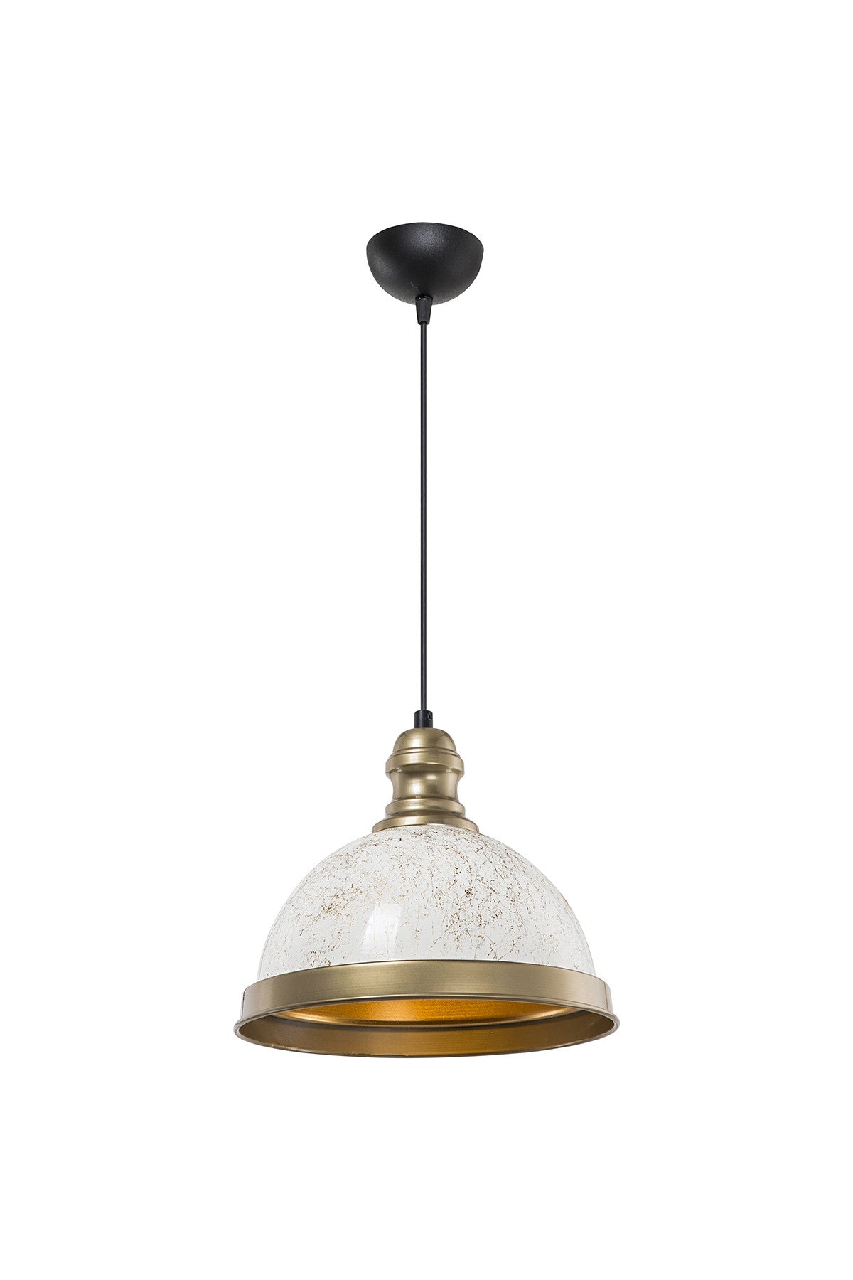Lampada da soffitto Astek ASZ1636 con paralume in metallo bianco