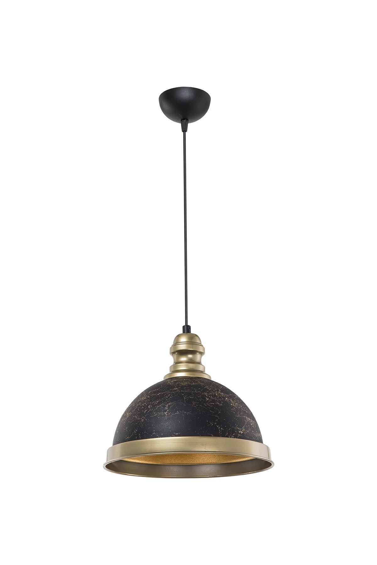 Lampada da soffitto Astek ASZ1637 con paralume in metallo nero
