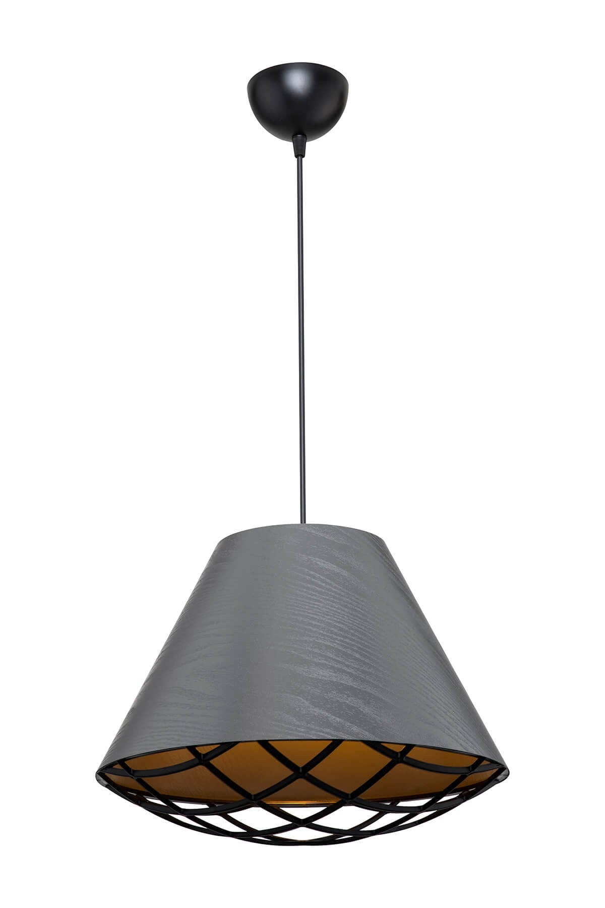 Lampada da soffitto Ayda ASZ1560 con paralume in PVC effetto tessuto antracite