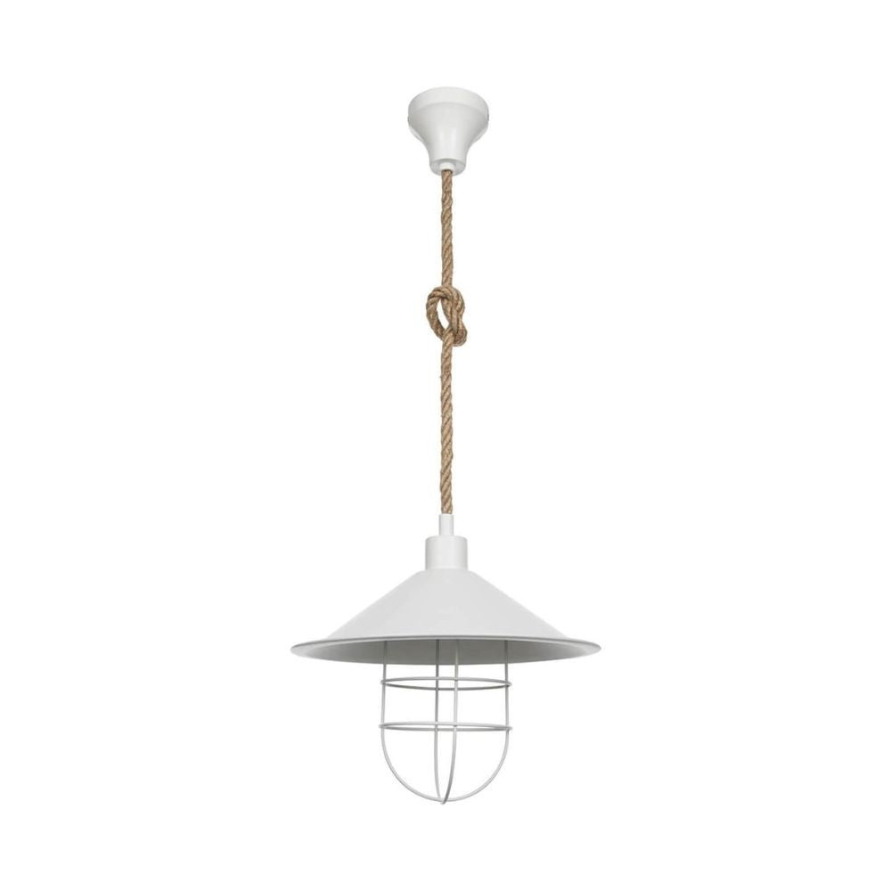 Lampada da soffitto Bulut ASZ0631 metallo bianco e corda iuta