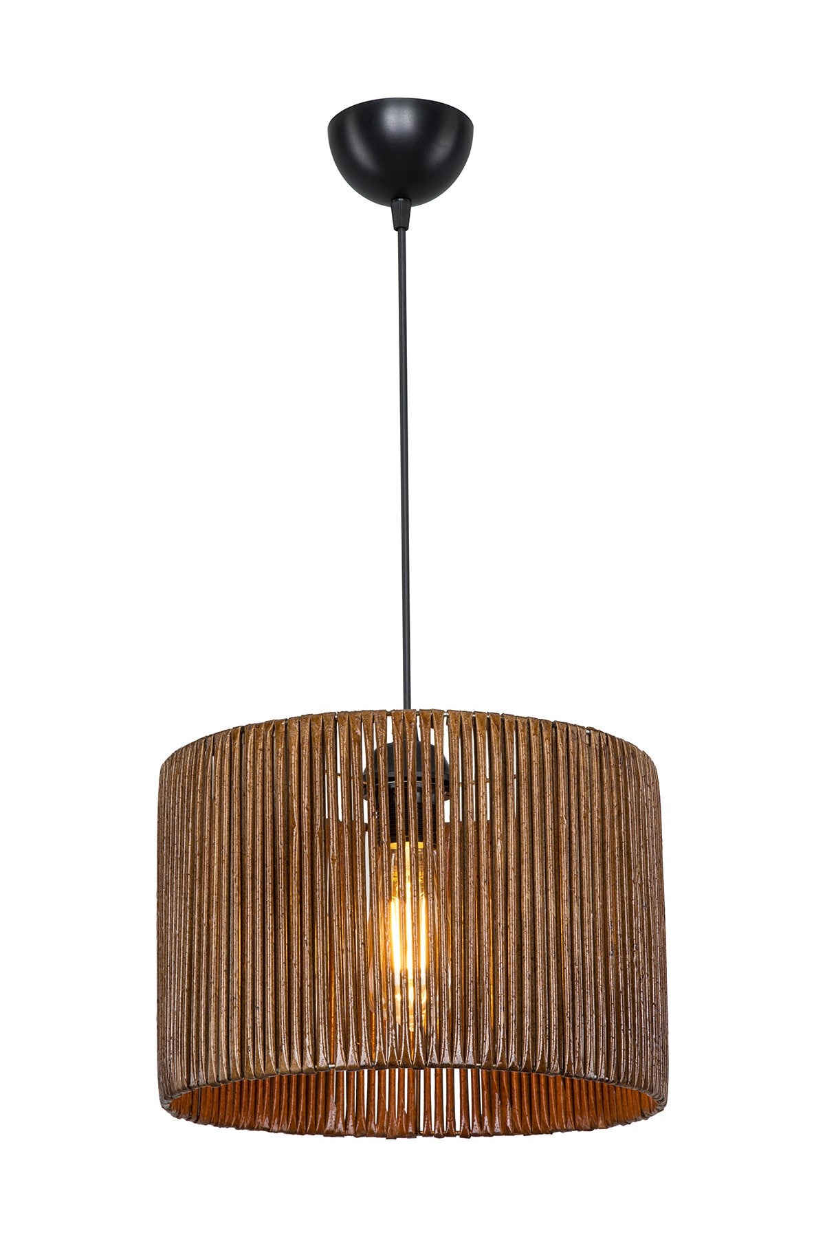 Lampada da soffitto Roya ASZ1700 in carta intrecciata rustica marrone