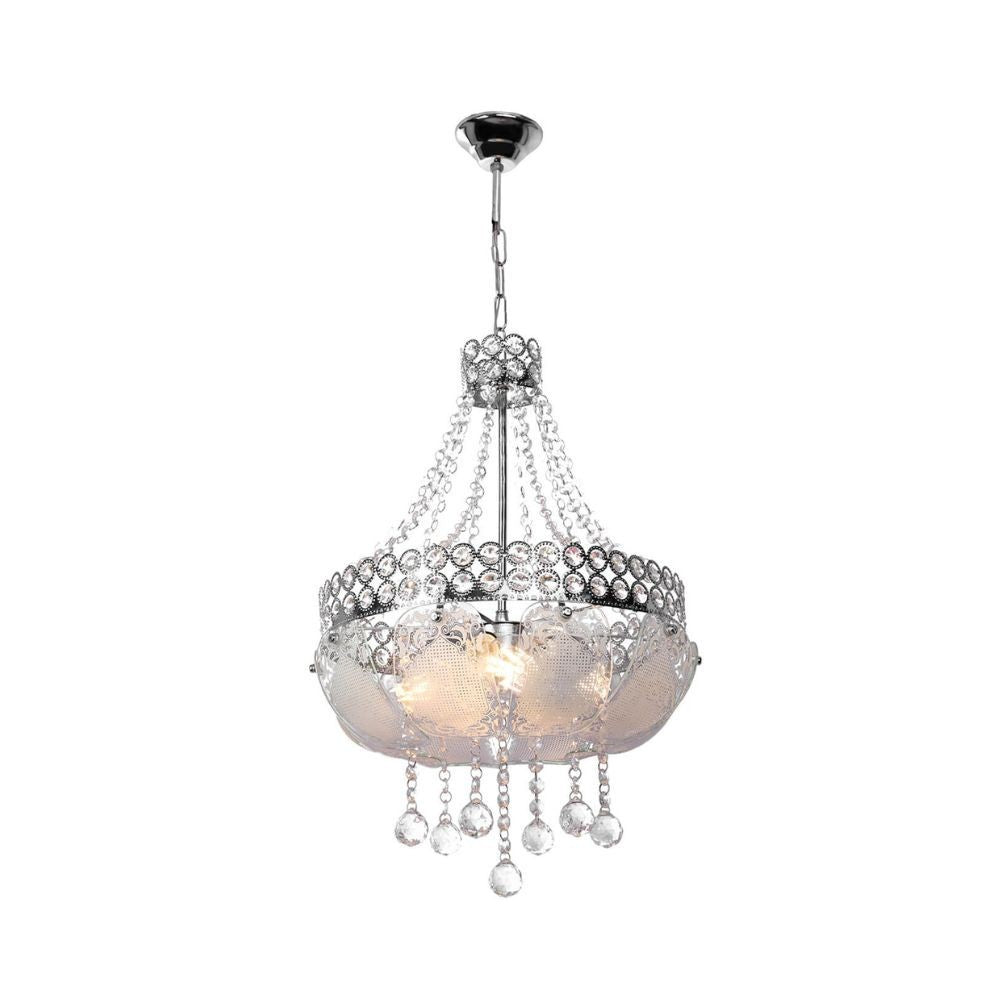 Lampada da soffitto Sare MDL3550 argento vetro decorato e pietre effetto cristallo
