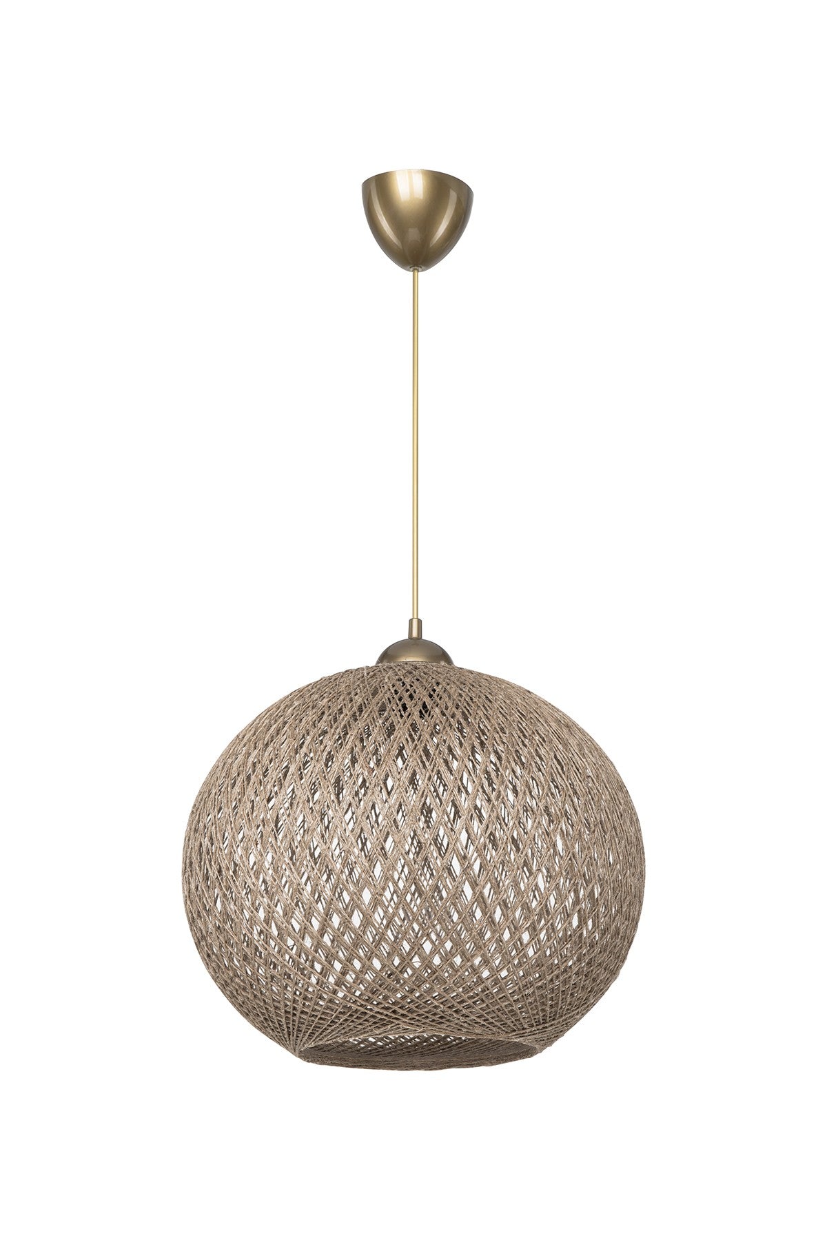 Lampada da soffitto Yumak MDL4746 con paralume in corda beige